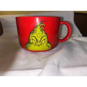 The Grinch Over-Sized Coffee/ Soup Mug~Red 4.5” W 3.5” Tall
